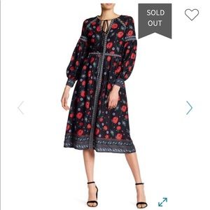 Endless Rose Black Floral Long Sleeve Dress s